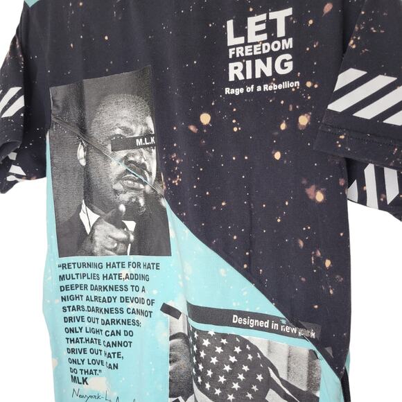 Rage of a Rebellion Martin Luther King Jr Collage Bleached Shirt Men Sz S - Picture 6 of 6